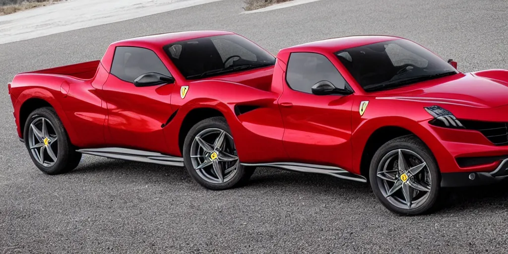 Image similar to “2020 Ferrari Pickup Truck, HD, ultra Realistic”