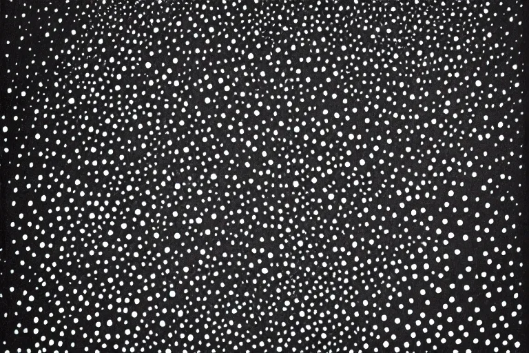 Image similar to face made out of space, faceless people dark, dots, drip, stipple, pointillism, technical, abstract, minimal, style of francis bacon, asymmetry, pulled apart, cloak, hooded figure, made of dots, abstract, balaclava, colored dots