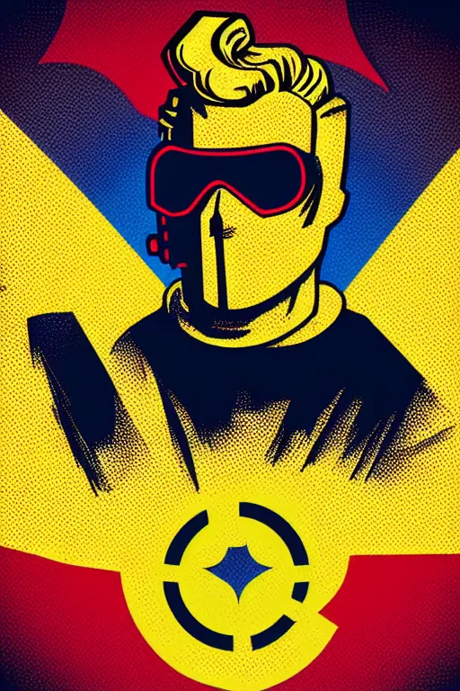 Image similar to fallout 7 6 retro futurist illustration art by butcher billy, sticker, colorful, illustration, highly detailed, simple, smooth and clean vector curves, no jagged lines, vector art, smooth andy warhol style