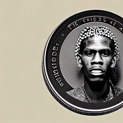 Prompt: young thug, on a coin