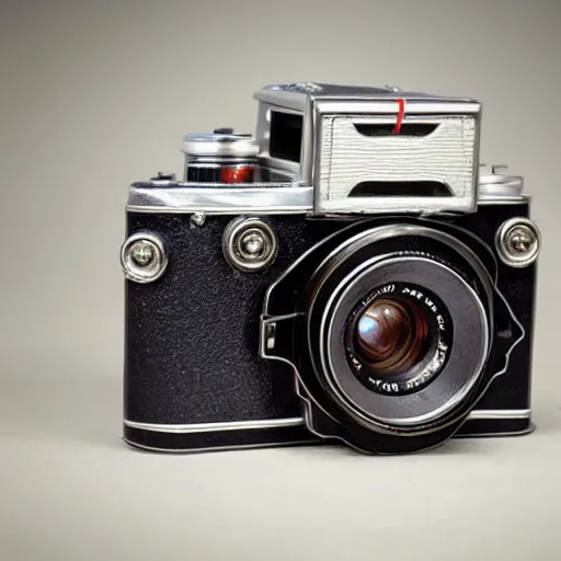 Prompt: a film camera that looks like marty mc fly