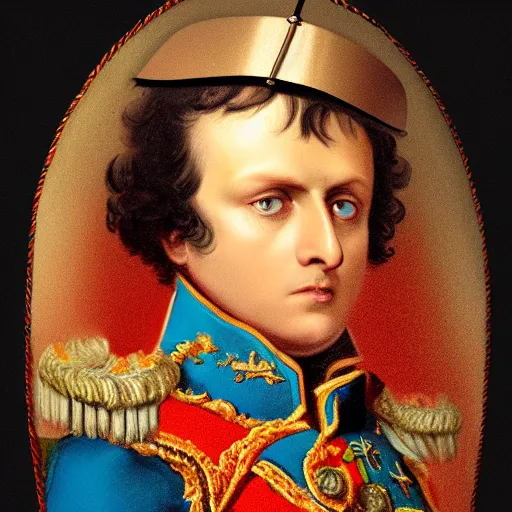 Prompt: Portrait of Napoleon in India, realistic, photo studio, HDR, 8k, trending on artstation