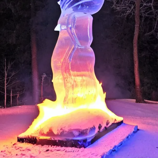 Image similar to photo of a burning ice sculpture