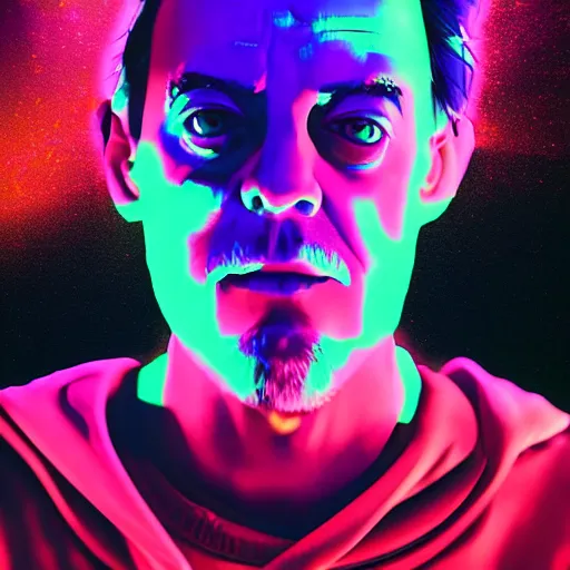 Image similar to christopher lloyd in hoodie, portrait, vaporwave, synthwave, neon, vector graphics, cinematic, volumetric lighting, f 8 aperture, cinematic eastman 5 3 8 4 film, photorealistic