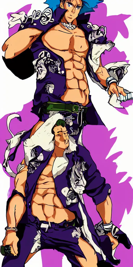 Image similar to Billy Herrington in JoJo's bizarre adventure anime style