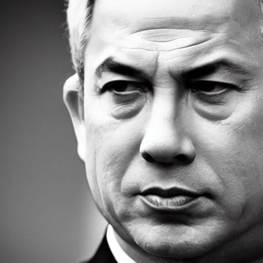 Prompt: binyamin netanyahu medium close up portrait film still 4 0 mm low depth of field in the style of game of thrones high detail