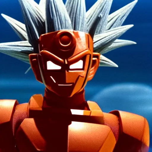 Prompt: movie still of robot goku, cinematic composition, cinematic light, criterion collection, by wes craven