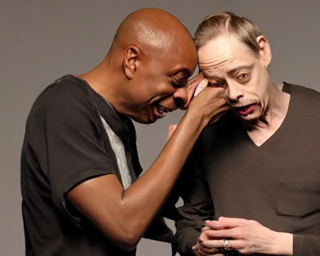 Image similar to A photo of Dave Chappelle and Steve Buscemi doing Cocaine, By Rainer Hosch