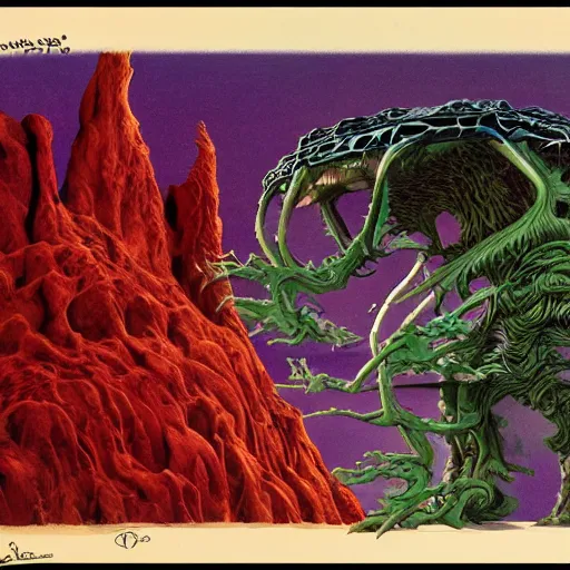 Image similar to roger dean art of the thing ( 1 9 8 2 )