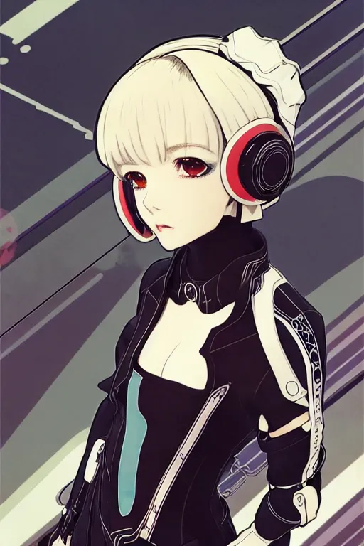 Image similar to ilya kuvshinov full body anime illustration of reol singing, last exile,, murata range, fine detail, perfect anime face, dramatic lighting, dynamic composition, moody, art deco, cel shading, vivid, stippled lighting, rich texture, yoshinari yoh, alphonse mucha, takashi murakami, ( ( ( colorful ) ) )