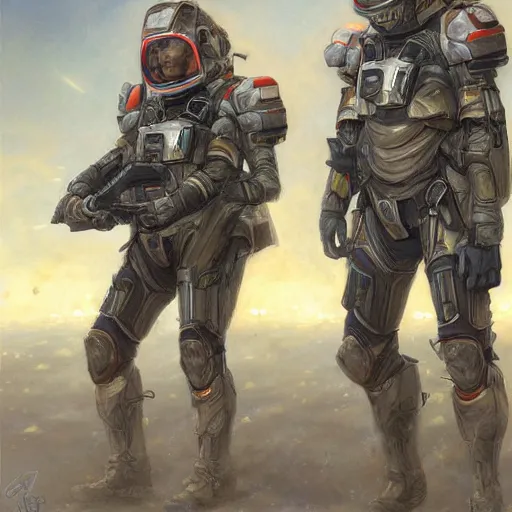 Image similar to female Intergalactic combat paramedic on the battlefield, Sci-Fi art by Donato Giancola and Bayard Wu, digital art, trending on artstation