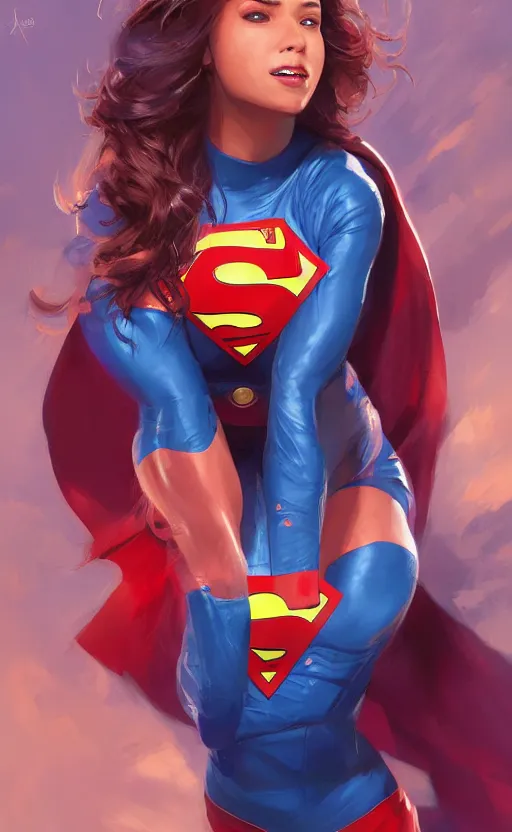 Prompt: A portrait of Superwoman , by Stanley Artgerm Lau, WLOP, Rossdraws, James Jean, Andrei Riabovitchev, Marc Simonetti, and Sakimichan, tranding on artstation