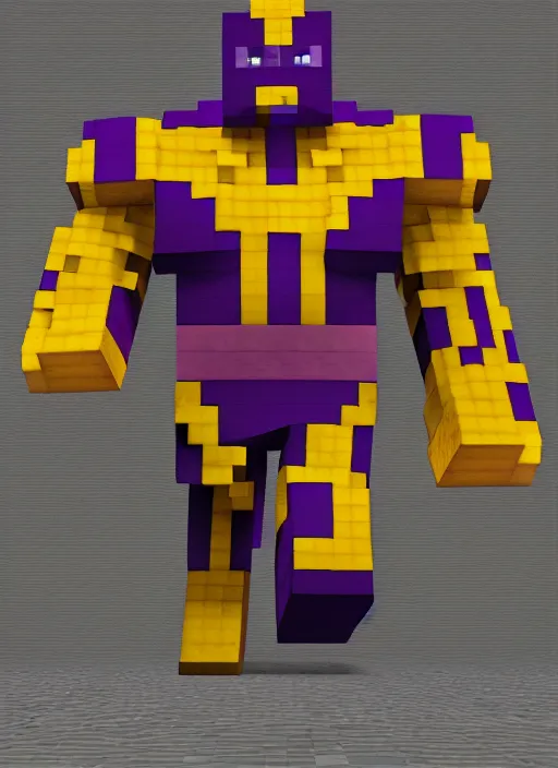 Prompt: realistic thanos in minecraft
