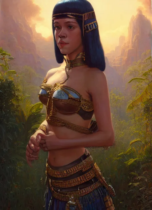 Image similar to highly detailed portrait of young jane fonda as. cleopatra, unreal engine, fantasy art by greg rutkowski, loish, rhads, ferdinand knab, makoto shinkai and lois van baarle, ilya kuvshinov, rossdraws, tom bagshaw, alphonse mucha, global illumination, radiant light, detailed and intricate environment