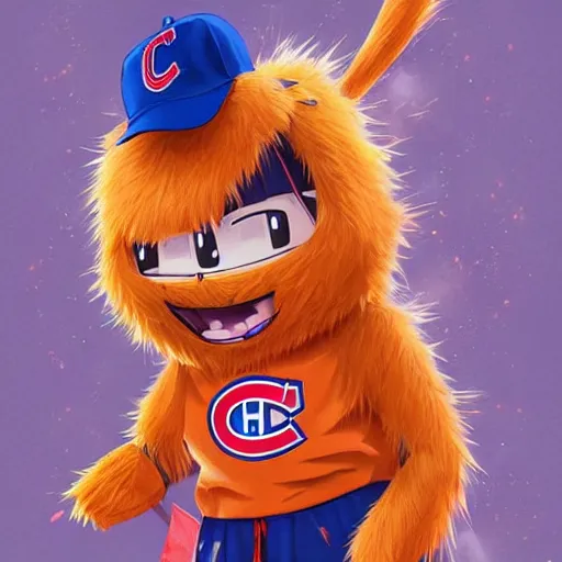 Image similar to anime Portrait of Youppi the Habs Montreal Canadiens Mascot as a very cute powerful and friendly pokemon, highly detailed anime, high evolution, 1990s, legendary, smooth, sharp focus, dynamic lighting, intricate, trending on ArtStation, illustration pokemon, art by WLOP