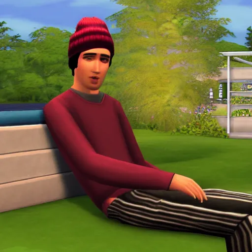 Image similar to holden caulfield in the sims 2