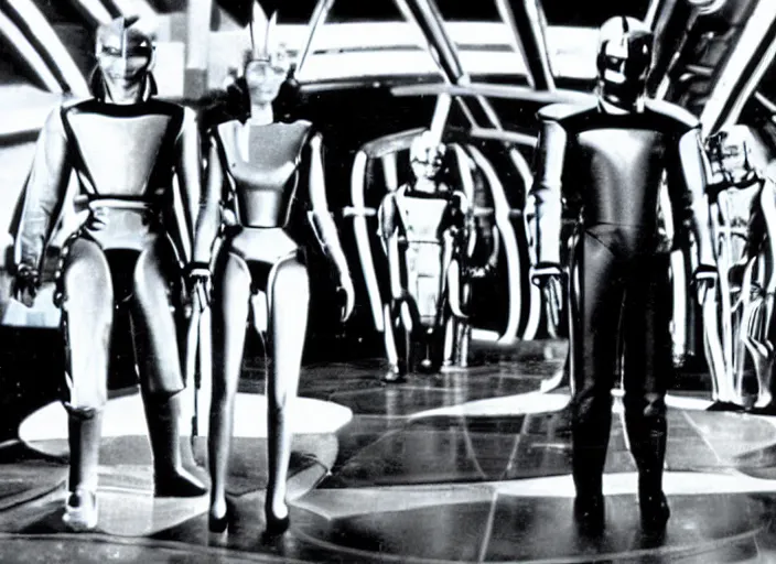 Prompt: scene from the 1 9 5 2 science fiction film tron