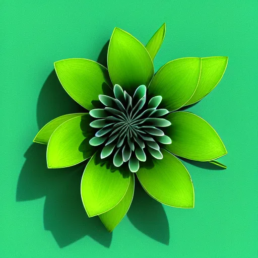 Prompt: flower sitting on top of a green plant, a computer rendering by jonathan zawada, behance contest winner, generative art, rendered in cinema 4 d, rendered in maya, behance hd