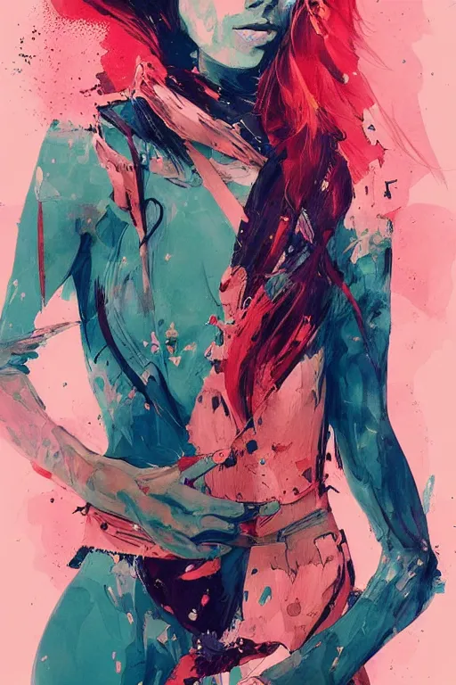 Image similar to an ultradetailed beautiful painting of a stylish woman fighter, by conrad roset, fiona staples and kinu nishimura, featured on artstation