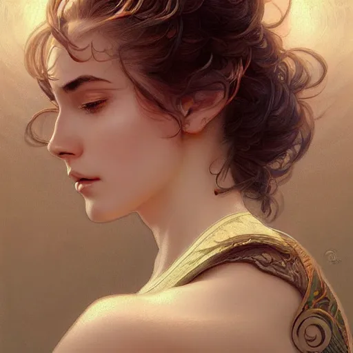 Image similar to Portrait of a moon, intricate, elegant, highly detailed, digital painting, artstation, concept art, smooth, sharp focus, illustration, art by artgerm and greg rutkowski and alphonse mucha