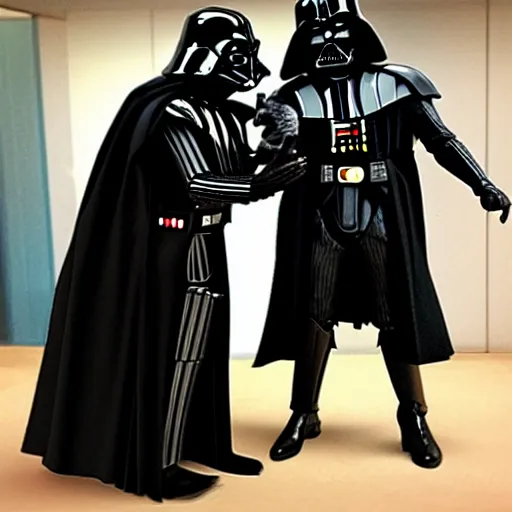 Prompt: darth vader meets pingu