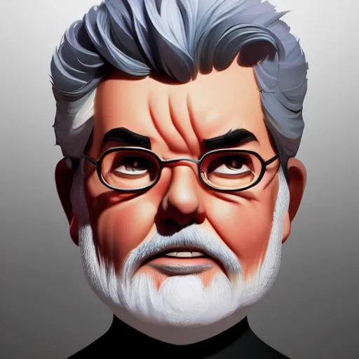 Image similar to face icon stylized minimalist george lucas, loftis, cory behance hd by jesper ejsing, by rhads, makoto shinkai and lois van baarle, ilya kuvshinov, rossdraws global illumination