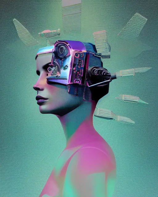 Prompt: portrait of Lana Del Rey as a cyborg. intricate abstract. intricate artwork. by Tooth Wu, wlop, beeple, dan mumford. mulholland drive by david lynch, dune by david lynch, blade runner 2049 by dennis villeneuve, sacred geometry, octane render, trending on artstation, greg rutkowski very coherent symmetrical artwork. cinematic, hyper realism, high detail, octane render, 8k, iridescent accents