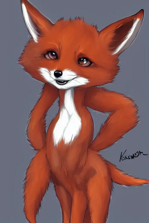 Image similar to a fox fursona, trending on artstation, by kawacy, furry art, digital art