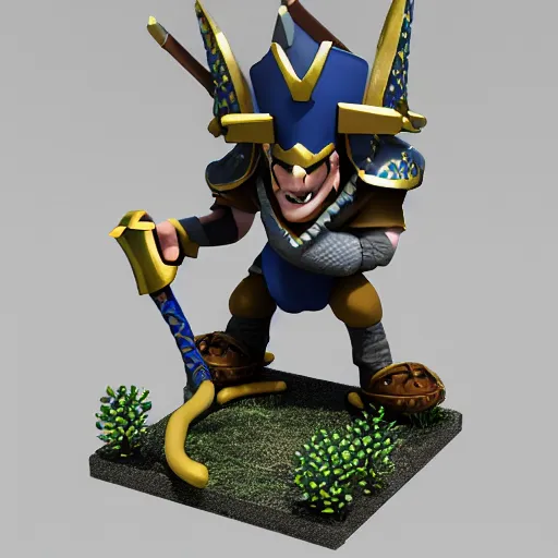 Image similar to a clash royale unit model of a snake knight