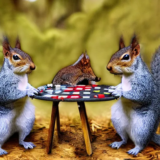 Image similar to a meeting of squirrels playing poker