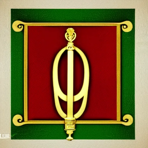 Image similar to flag of Ireland with a golden harp symbol in the middle
