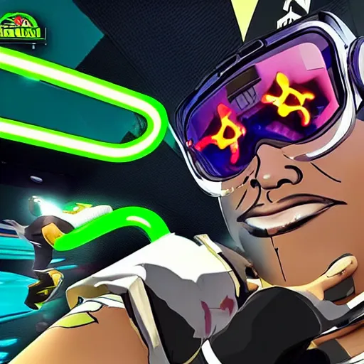 Image similar to woolie madden in jet se radio future, bomb rush cyberfunk, jet set radio sequel, cel - shading, unreal engine 5