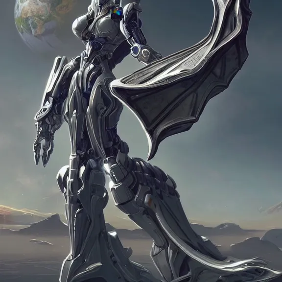 Image similar to giant stunning goddess shot, galactic sized beautiful hot anthropomorphic robot mecha female dragon, larger than the planet, gently caressing earth, looming over earth in space, detailed sleek silver armor, epic proportions, epic scale, highly detailed digital art, sci fi, furry art, macro art, dragon art, goddess art, warframe fanart, destiny fanart, anthro, furry, giantess, macro, furaffinity, deviantart, 8k 3D realism