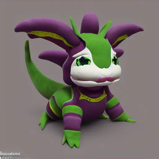 Image similar to a cute fumo plush dragon imp in a traditional pattern, mastermind behind the great icecream robbery of rainbow island, gothic, vray