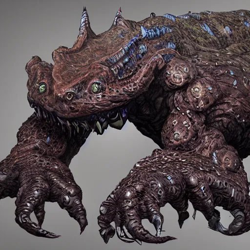 Image similar to jim henson studios creates zergling concept creature portrait. final rendering stage production