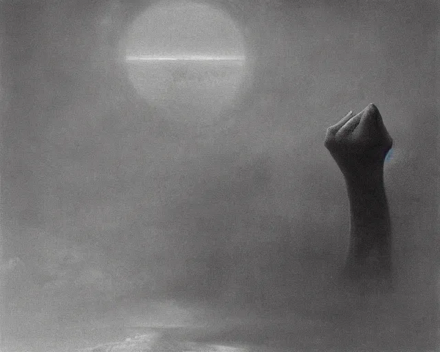 Prompt: giant terrifying birds god above a sky, scary, foreboding, mysterious minimalistic, by beksinski