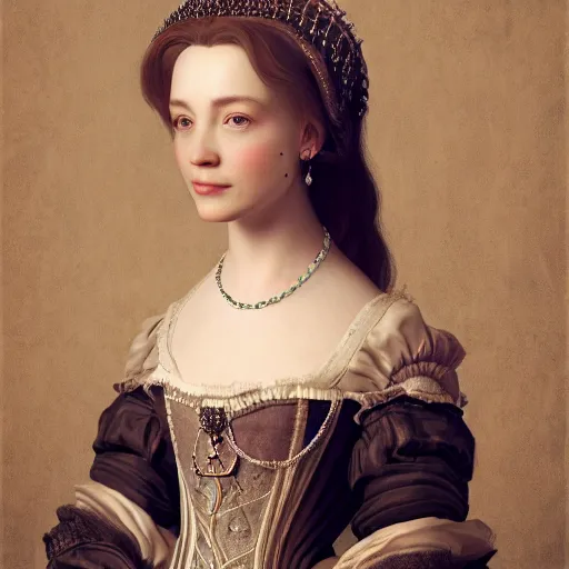 Prompt: 1 7 th century duchess, wow 4 k detail fantasy, cgsociety, matte painting, wow, realistic materials, photo realistic, postprocessing