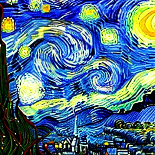 Prompt: starry night with pepe the frog sitting at a cafe table by vincen van gogh