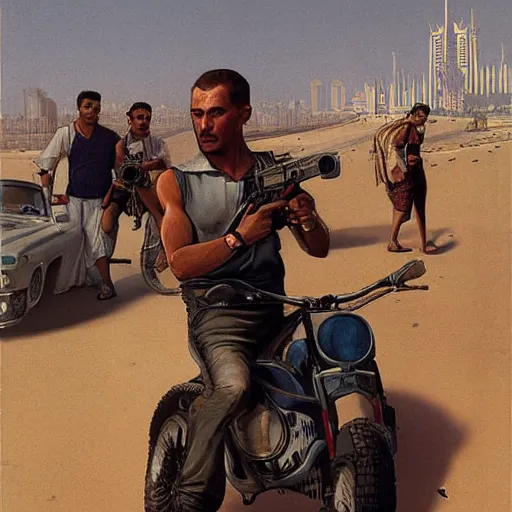 Image similar to gta : dubai, by john collier