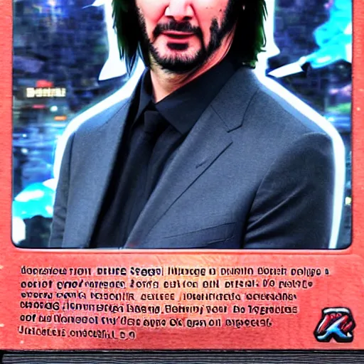 Prompt: keanu reeves in a pokemon card 4 k detailed super realistic