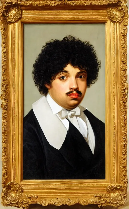 Image similar to Portrait of young Alexandre Dumas, oil on canvas, highly detailed, by Delacroix, 8k