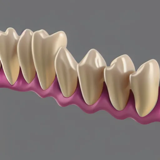 Image similar to poorly rendered 3 d set of teeth