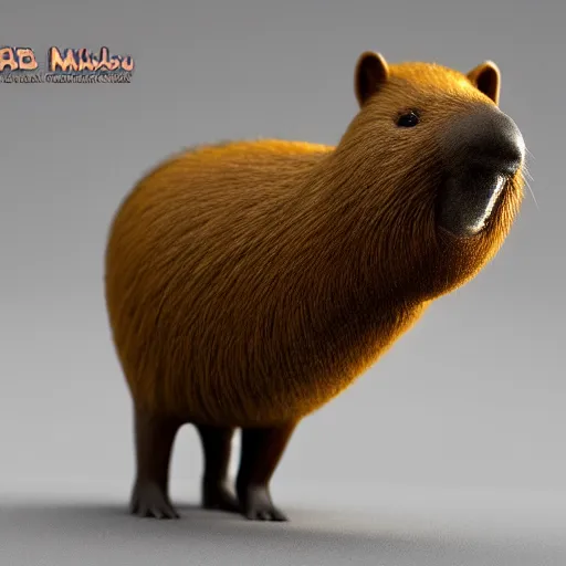 Prompt: Capybara miniature, 3d render
