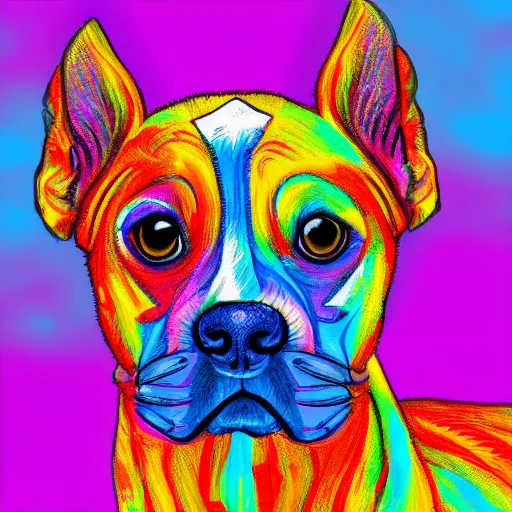 Prompt: a happy dog named sparkling, colorful digital painting