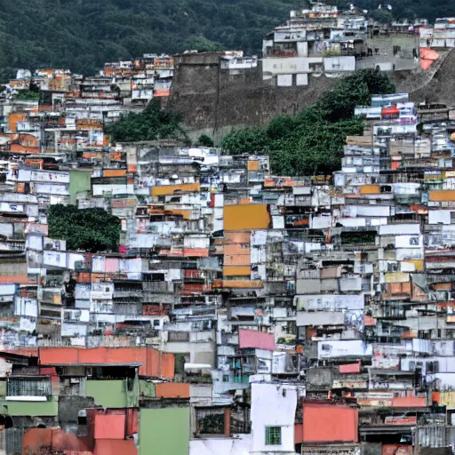 Image similar to the White House surrounded by favelas