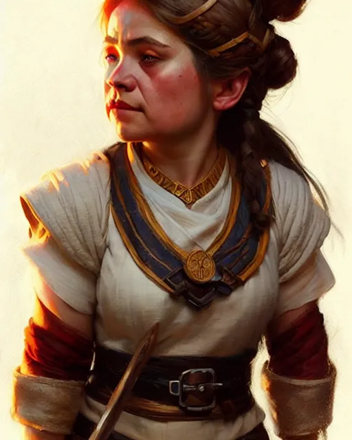 Image similar to a female dwarf chieftes | | realistic shaded, fine details, realistic shaded lighting poster by greg rutkowski, magali villeneuve, artgerm, jeremy lipkin and michael garmash and rob rey