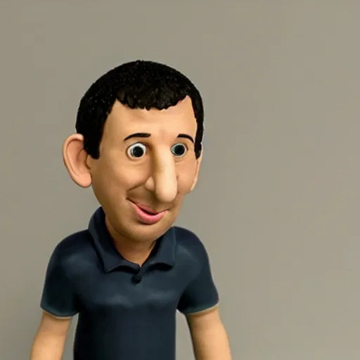 Image similar to adam sandler, made of clay, claymation character