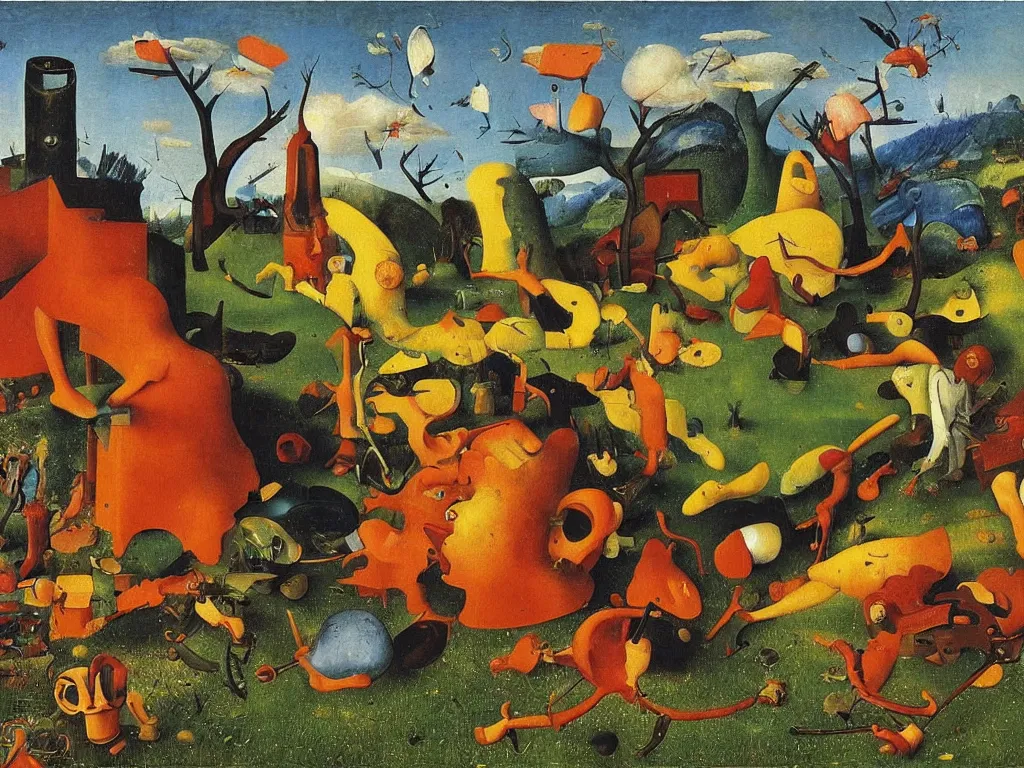 Image similar to art in the age of mechanical germination. painting by bruegel. agnes pelton, max ernst, rene magritte,