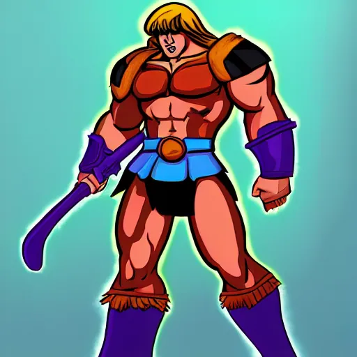 Image similar to he - man digital painting