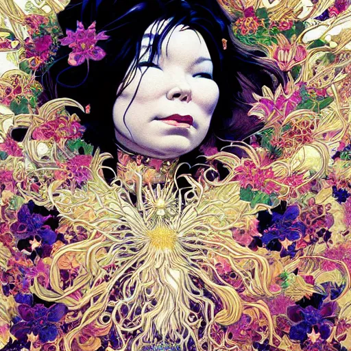 Prompt: portrait of crazy beautiful singer bjork, ymmetrical, by yoichi hatakenaka, masamune shirow, josan gonzales and dan mumford, ayami kojima, takato yamamoto, barclay shaw, karol bak, yukito kishiro